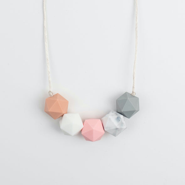 Nursing Necklace in Pinks and Grey