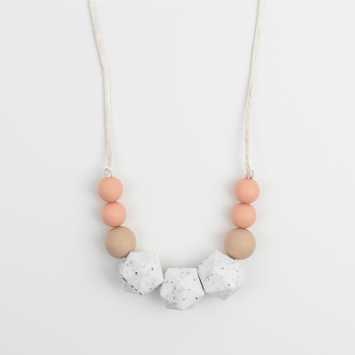 Silicone Teething Necklace in Nude Colours