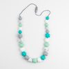 Chunky Statement Teething Necklace In Blues and Greys