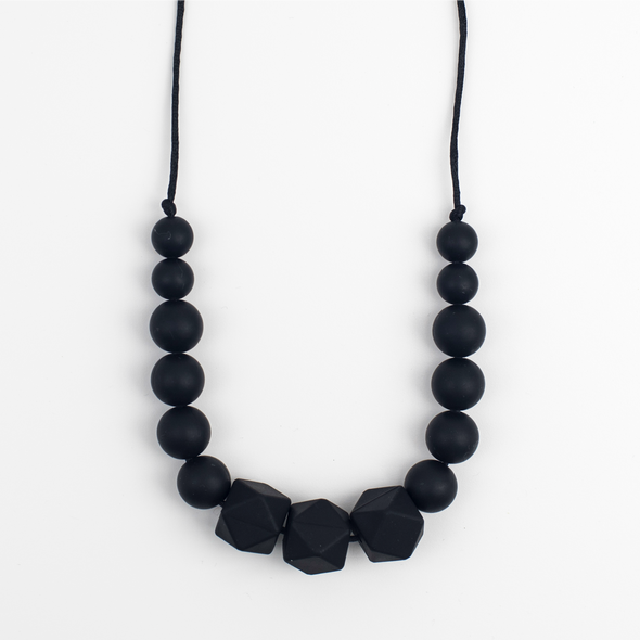Simple Black Silicone Nursing Beads