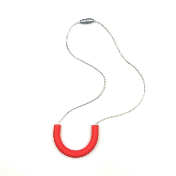 Red U Shaped Pendant Teething Necklace - Sebandroo