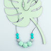 Mint Green, Turquoise and Grey Teething Necklace