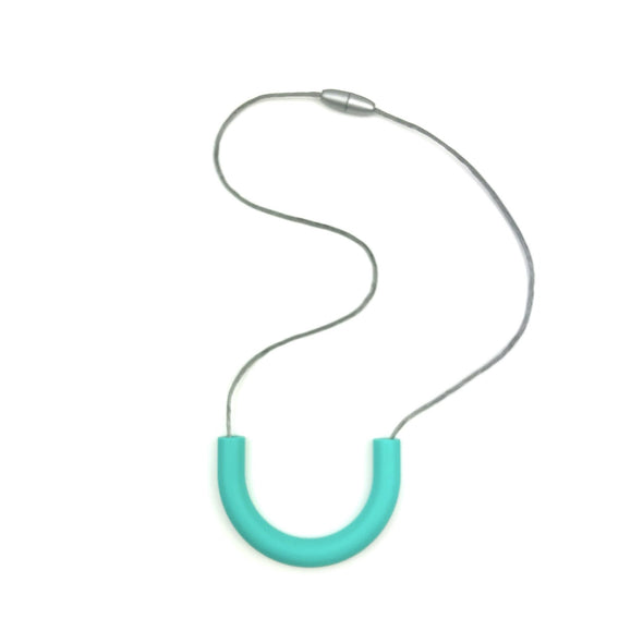 Turquoise U Shaped Pendant Silicone Teething Necklace