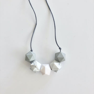 Grey and White Teething Necklace