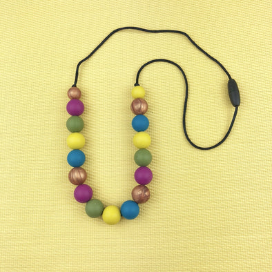 Jewel Toned Silicone Teething Necklace