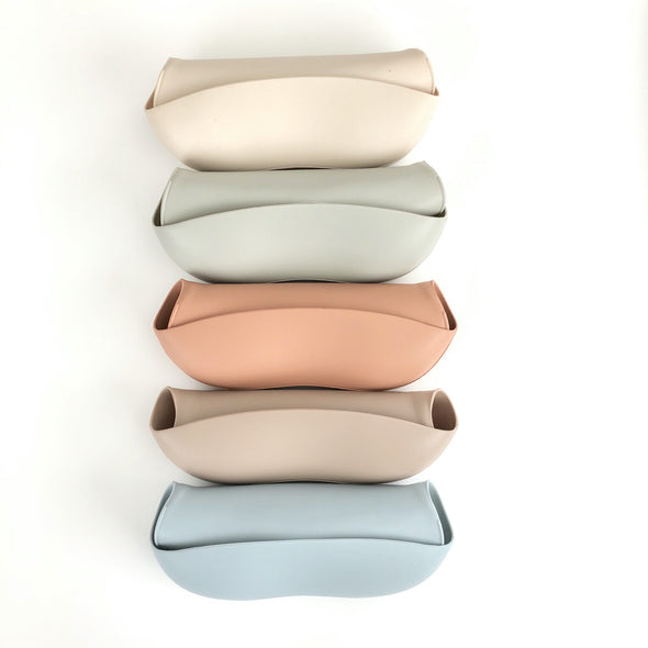 Foldable Silicone Baby Weaning Bibs in Pastel Colours