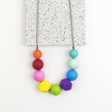 Bright Colourful Rainbow Teething Necklace