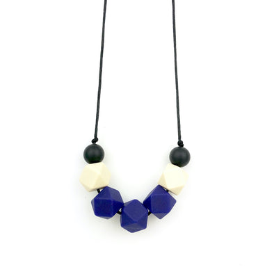 Navy, Cream and Black Teething Necklace